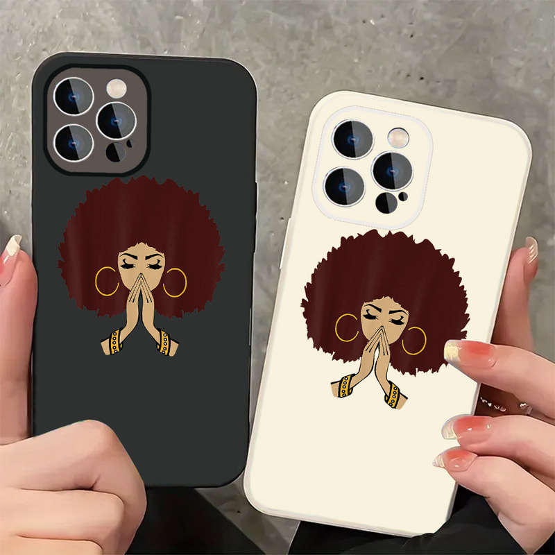 1Pc Black For iPhone 14 Pro Max Beauty African Pride Phone Case