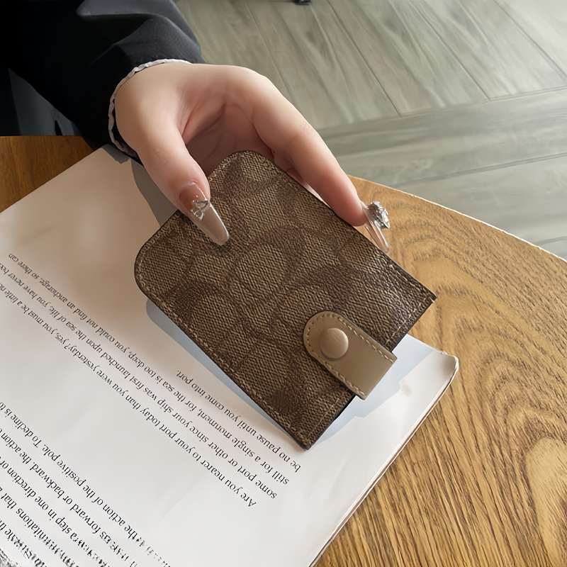 1pc Women's Slim Credit Card Holder WalletMulti-Slot Organizer with Secure Snap Closure Compact