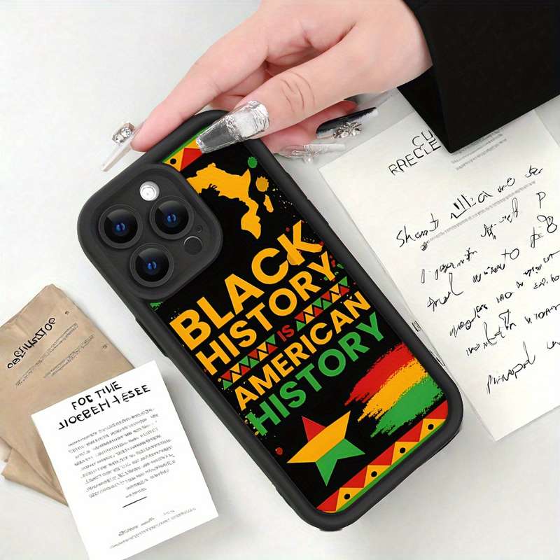 1Pc Black For iPhone SE African Map Pattern Phone Case