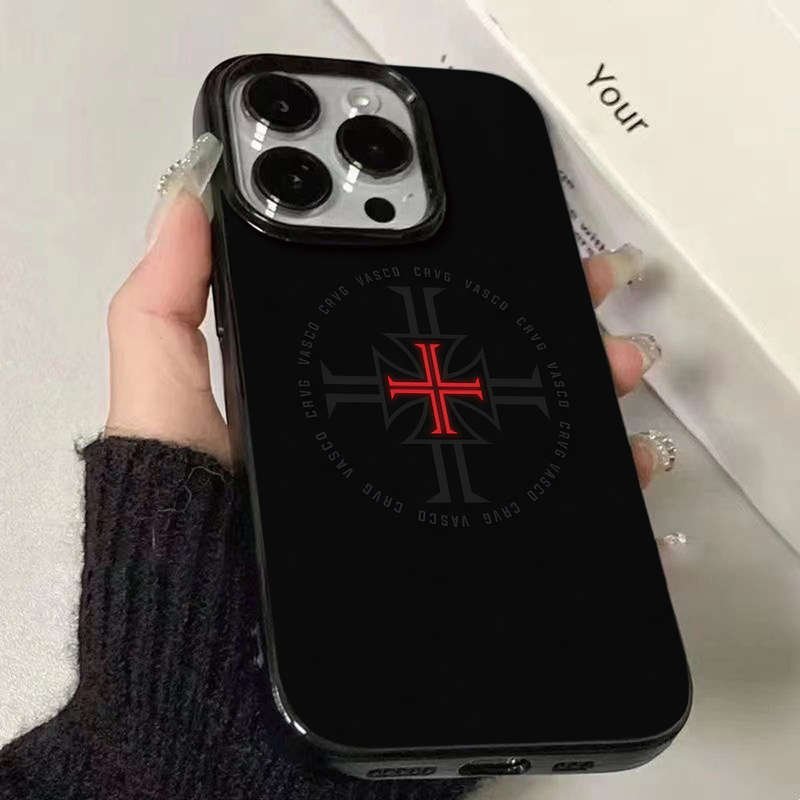 1Pc Black For iPhone 11 Pro Max Minimalist Cool Cross Phone Case