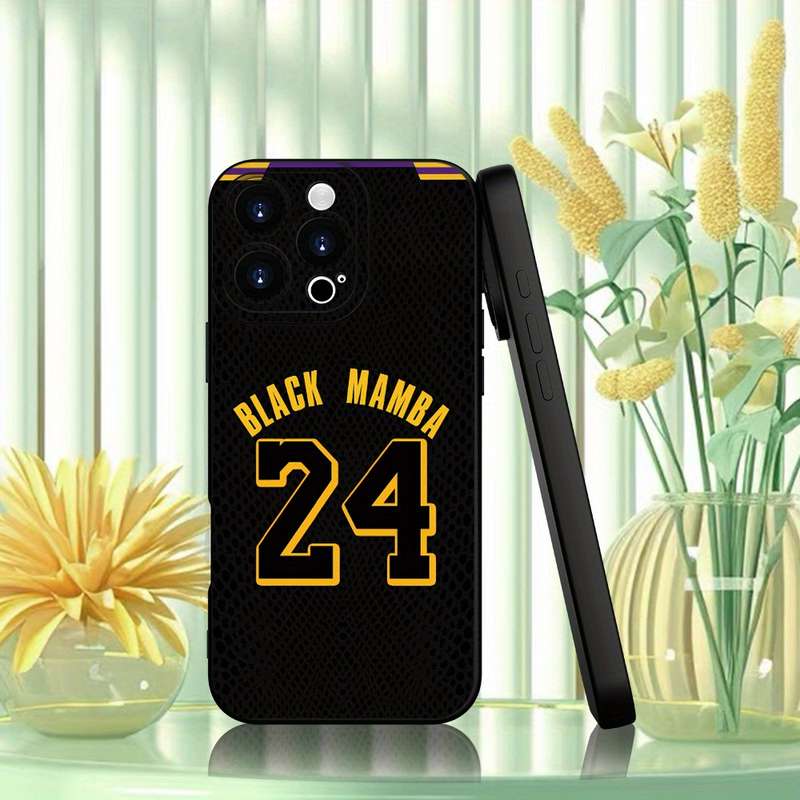 1Pc Black For iPhone 13 Pro Max No 24 Basketball Player Phone Case