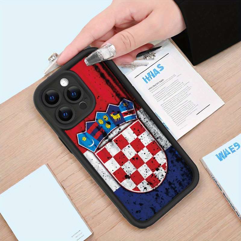 1Pc Black For iPhone 7 8 SE2 SE3 Croatian Coat Of Arms Phone Case