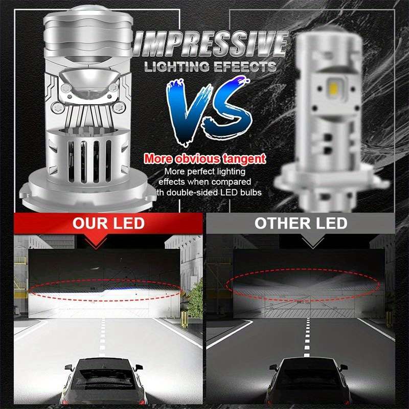 2pcs H4 LED Headlight Bulbs 12V Super Bright 6500K White Turbo Mini Diode Automotive