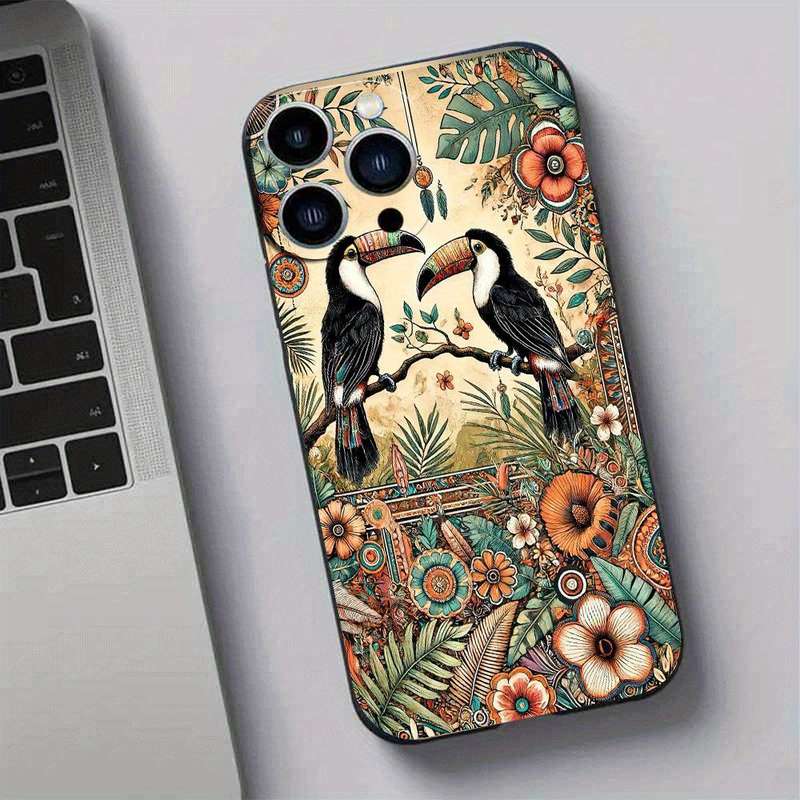 1Pc Black For iPhone 15 Pro African Style TPU Phone Case