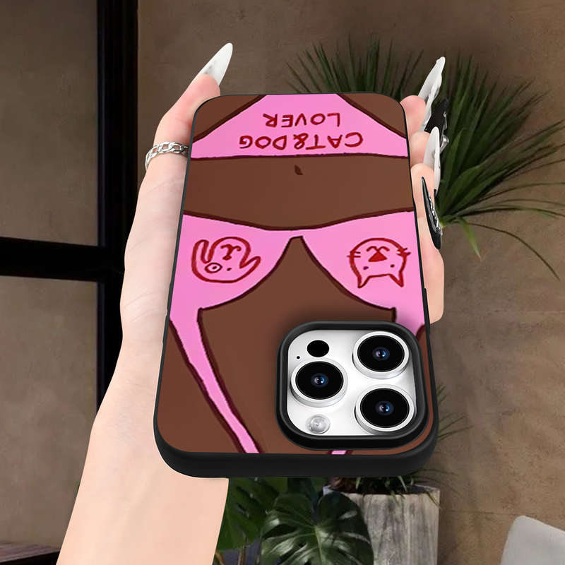 1Pc Black For iPhone XS Beach Bikini Pattern Phone Case