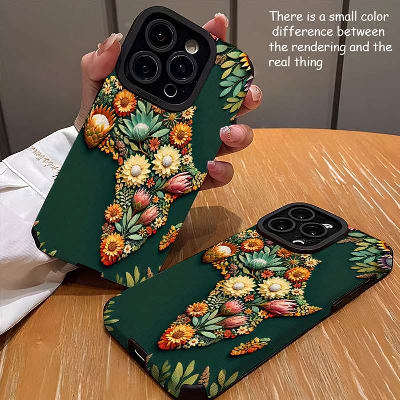 1Pc Mixed Color For iPhone 14 Plus African Map Phone Case