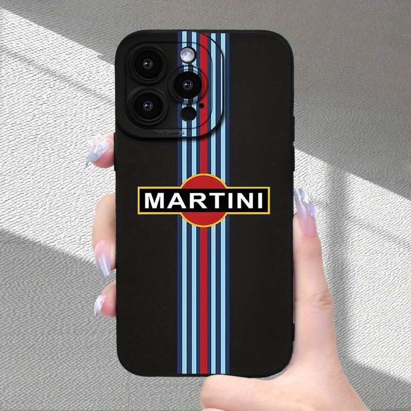 1Pc Black For iPhone 13 Mini Racing Stripe Phone Case