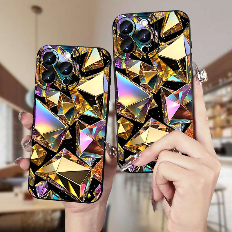 1Pc Black For iPhone 15 Pro Max Exquisite Stylish Phone Case