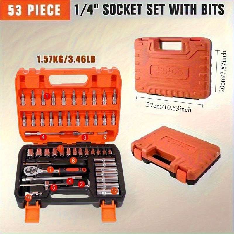 Screwdriver Bit Tool Set Color 46 Piece Socket Set Black Size Ht53And46 5746
