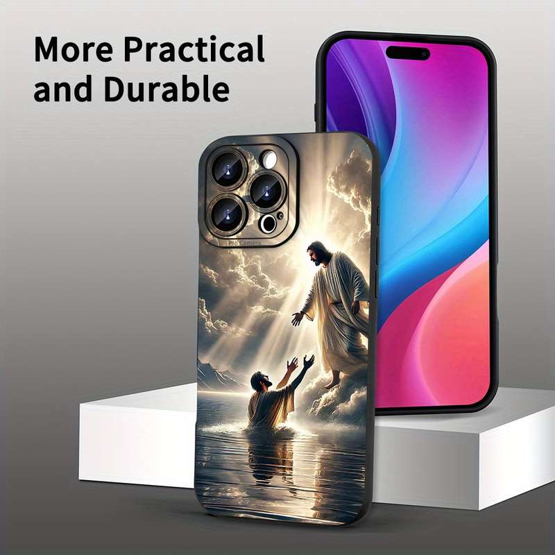 1Pc Black For iPhone 13 Pro Max Jesus Designed Phone Case