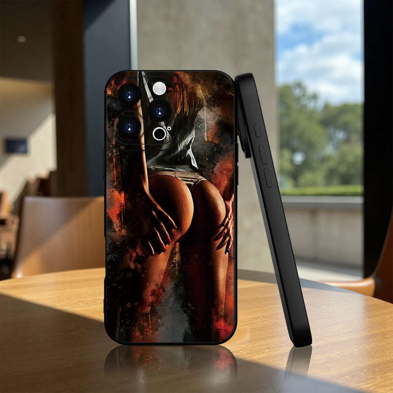 1Pc Black For iPhone 13 Sexy Butt Pattern Phone Case