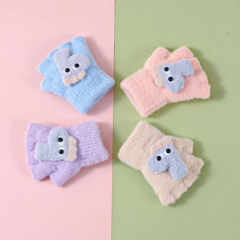 Winter Gloves Color Beige Color Size 6 To 24 Months