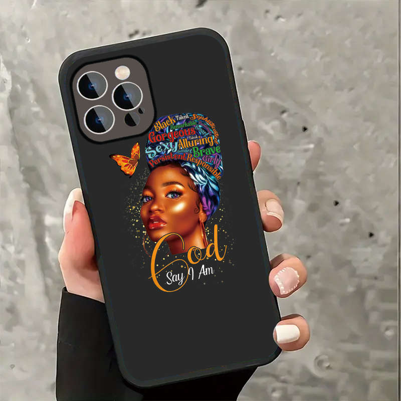 1Pc Black For iPhone 11 Pro Max Empowered Beauty Phone Case