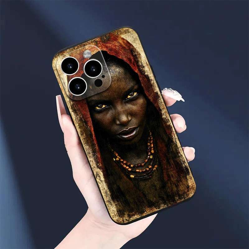 1Pc Black For iPhone 13 African Woman Phone Case