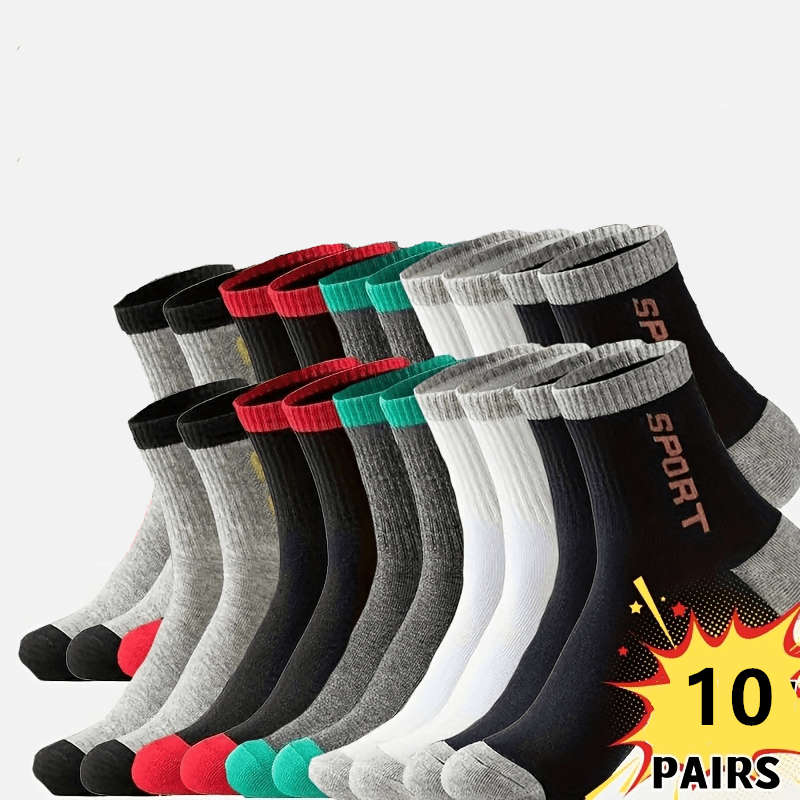 10 Pairs Black One Size High Elastic Socks