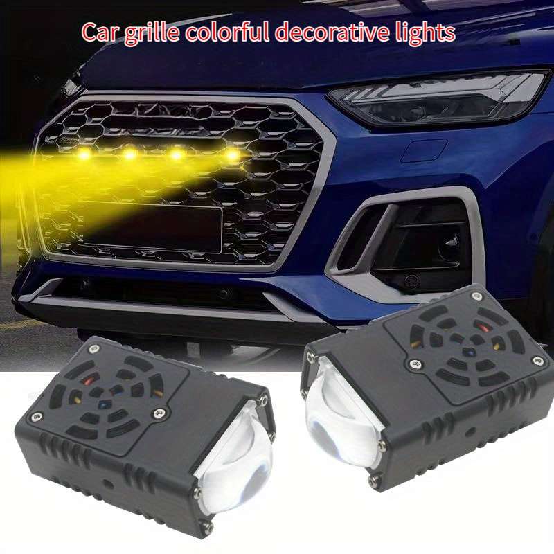 2pcs Automotive grille LED seven-color two-color demon eye decorative lights suitabl