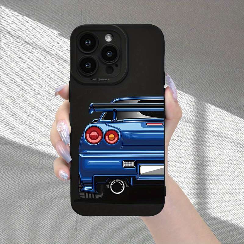 1Pc Black For iPhone 7 Plus 8 Plus Blue Sports Car Design Phone Case