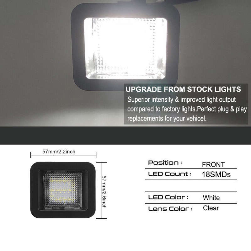 2pcs LED License Plate Lights for Ford F-150 2015-2023 18SMD 2835 LED Plug & Play
