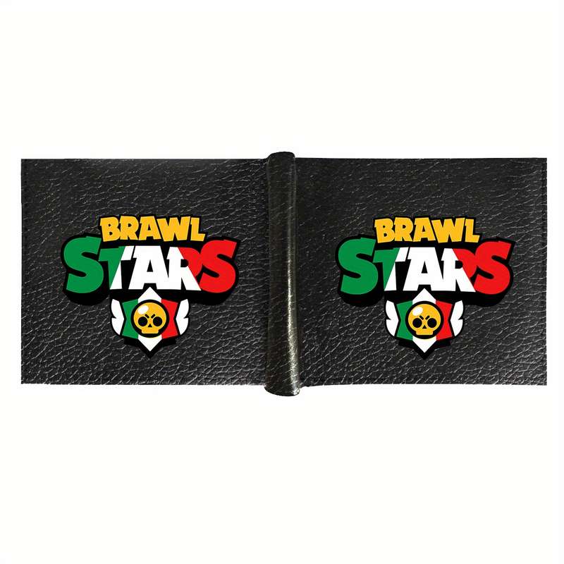 1pc Brawl Stars Men'S Faux Leather Wallet Casual Style Multifunctional Bifold Coin Purse with
