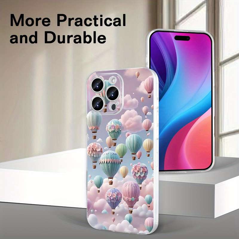 1Pc Transparent For iPhone 7 Plus 8 Plus Hot Air Balloon Phone Case