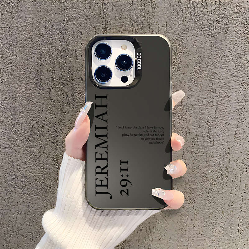 1Pc White For iPhone 12 Pro Bible Verse Christian Phone Case