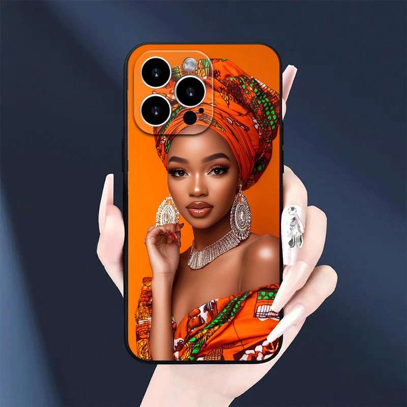 1Pc Black For iPhone 12 Pro Max Confident African Woman Phone Case