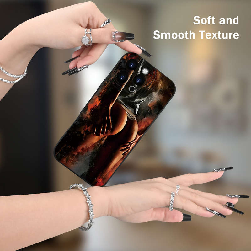 1Pc Black For iPhone 13 Sexy Butt Pattern Phone Case