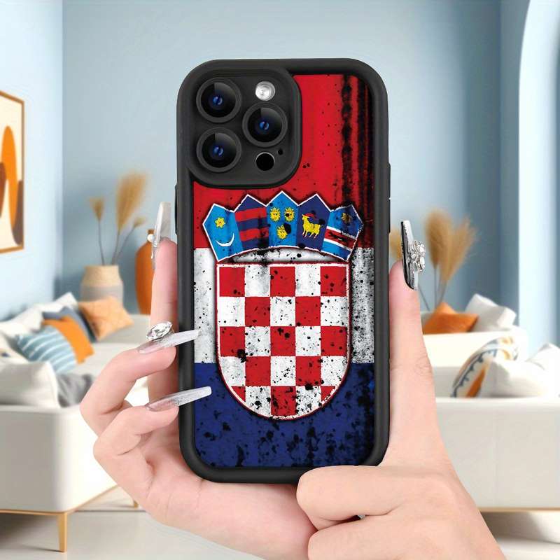 1Pc Black For iPhone 7 8 SE2 SE3 Croatian Coat Of Arms Phone Case