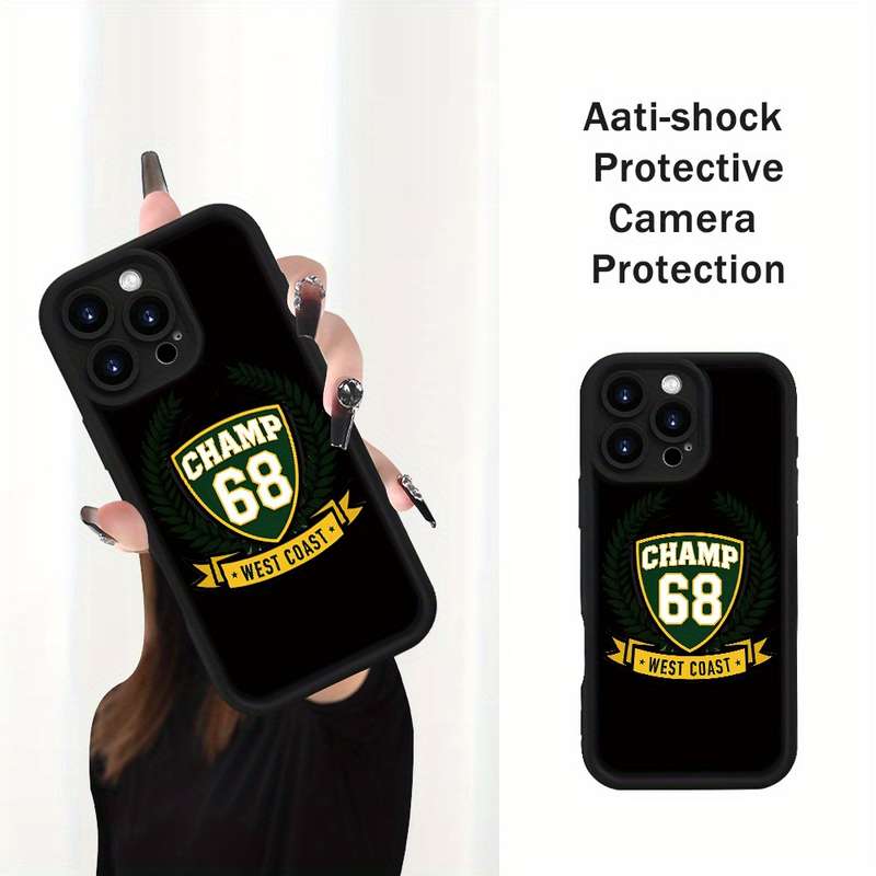 1Pc Black For iPhone XS Max Trendy Sports Style Phone Case