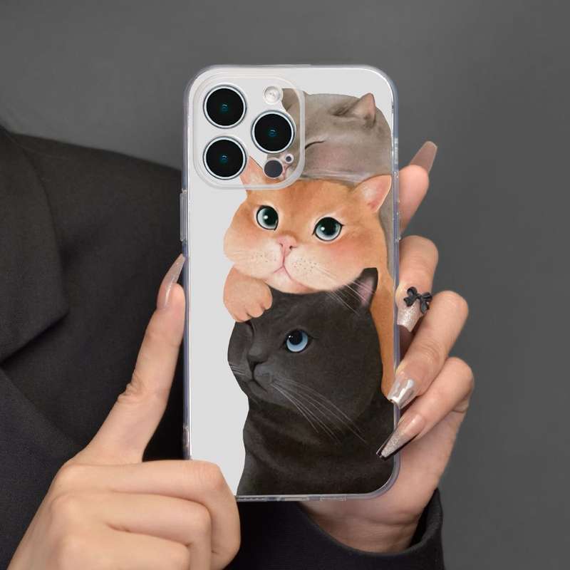 1Pc Transparent For iPhone 12 Phone Case Phone Cover