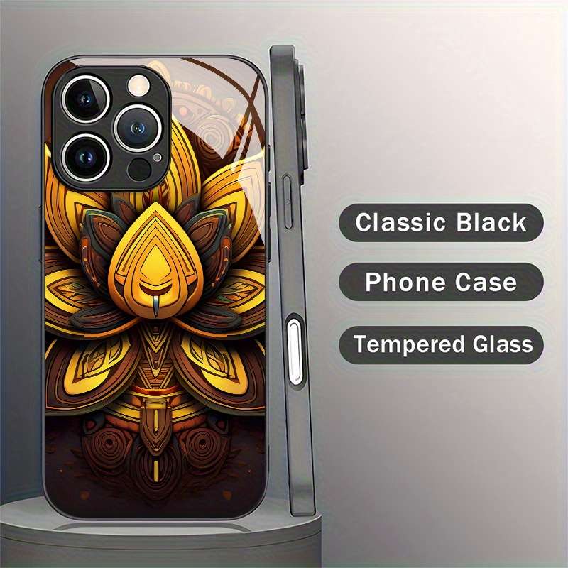 1Pc Mixed Color For iPhone 13 Pro African Totem Lotus Phone Case