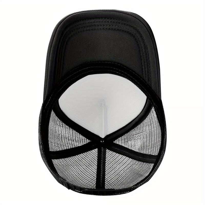 1pc Kiss Me Where I Pee" Adjustable Breathable Baseball Cap Black with White Front Panel Polyes