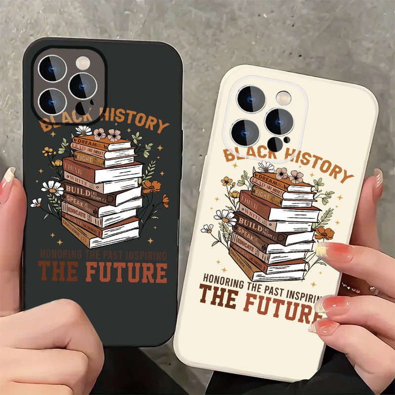 1Pc Black For iPhone 16 Pro Max Empowering Legacy Phone Case