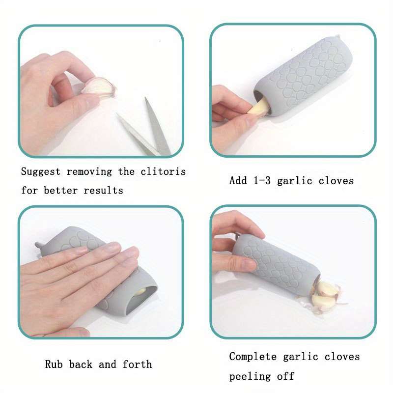 1pc Silicone Garlic Peeler Manual Garlic Press Easy-to-Store with Hook Durable and Easy-t
