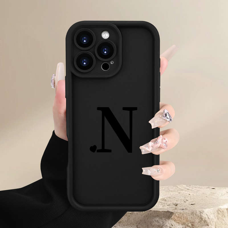 1Pc Black For iPhone XS Max Letter N Phone Case