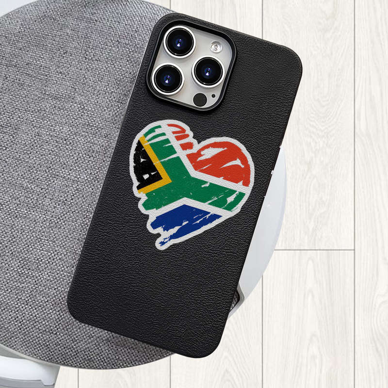 1Pc Ivory White For iPhone 13 Pro Max South African Flavor Heart Phone Case