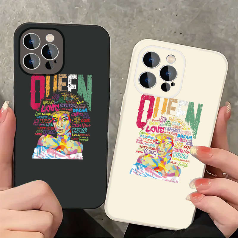 1Pc Ivory White For iPhone 13 Colorful Graffiti Art Phone Case