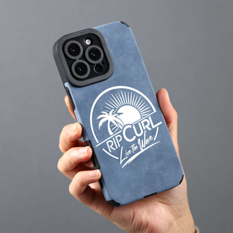 1Pc Blue For iPhone 13 Pro Max Leather Silicone Phone Case