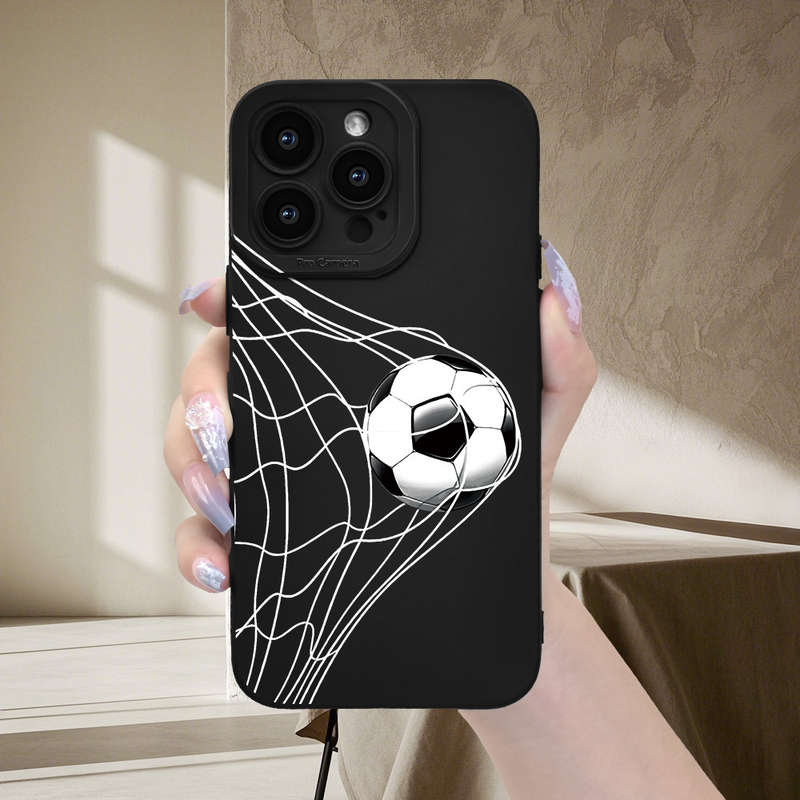 1Pc Black For iPhone 7 Plus 8 Plus Football Motion Print Phone Case