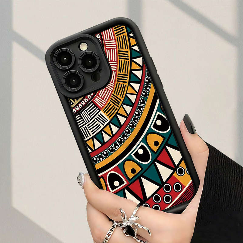 1Pc Black For iPhone 7 Plus 8 Plus African Tribal Style Phone Case