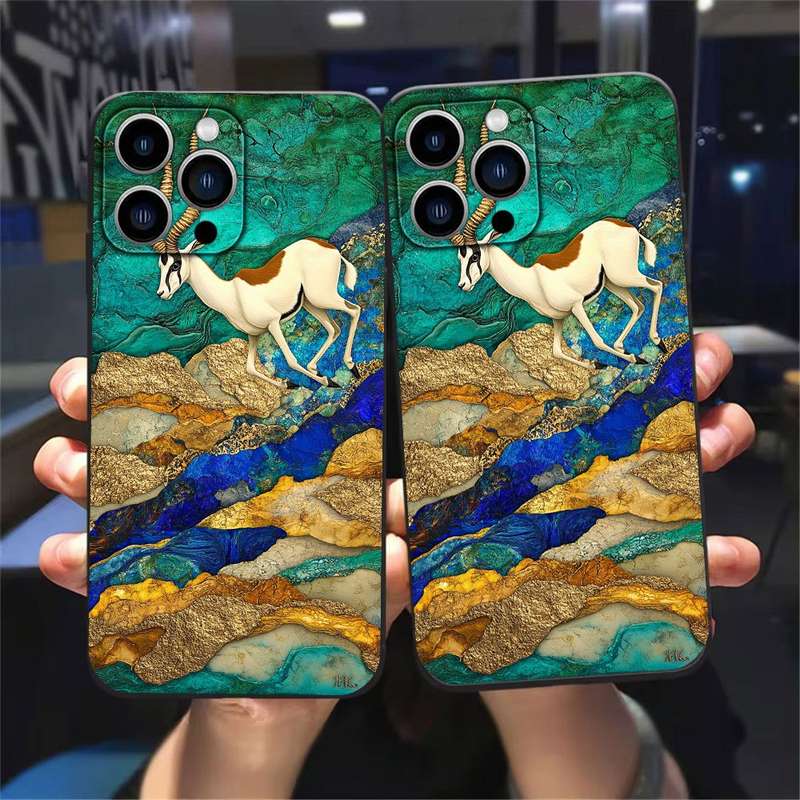 1Pc Black For iPhone XS Max South African Springbok Leap Phone Case
