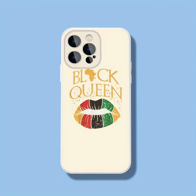 1Pc Ivory White For iPhone 15 Plus Black Queen Celebration Phone Case