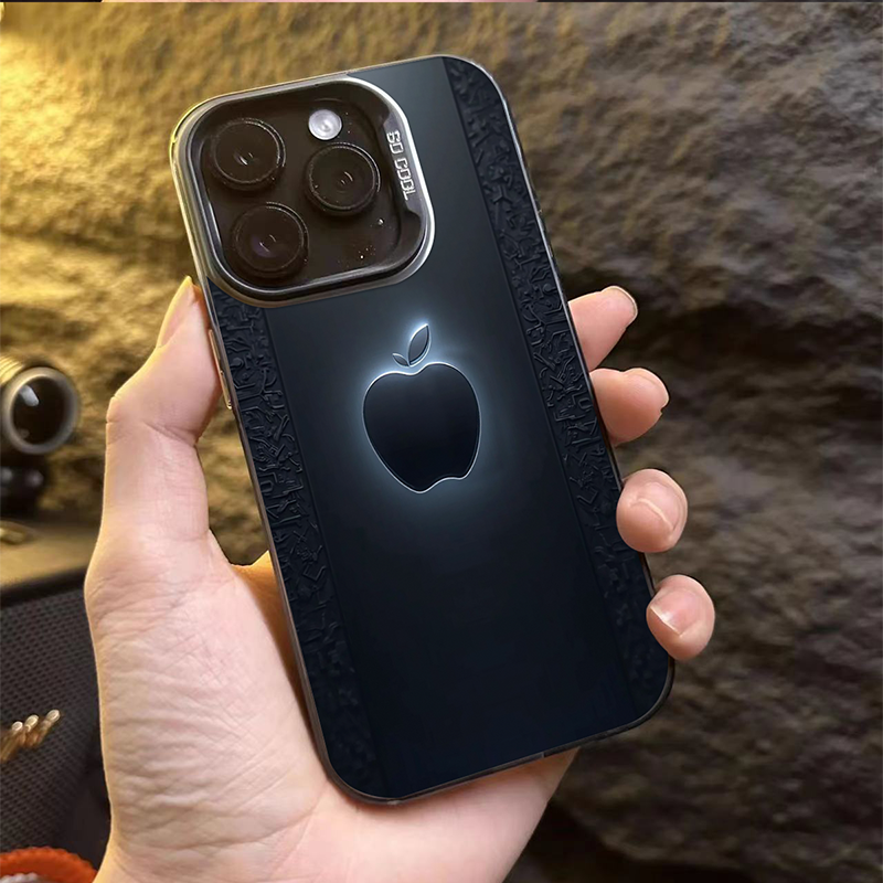 1Pc Mixed Color  For iPhone 11 Pro Max Black Apple Logo Phone Case