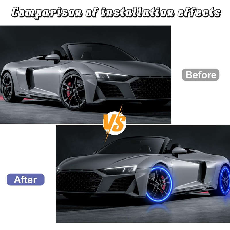 4pcs Vibrant LED Tire Valve Lights USB Rechargeable Multi-Color Flashing Wheel Cap