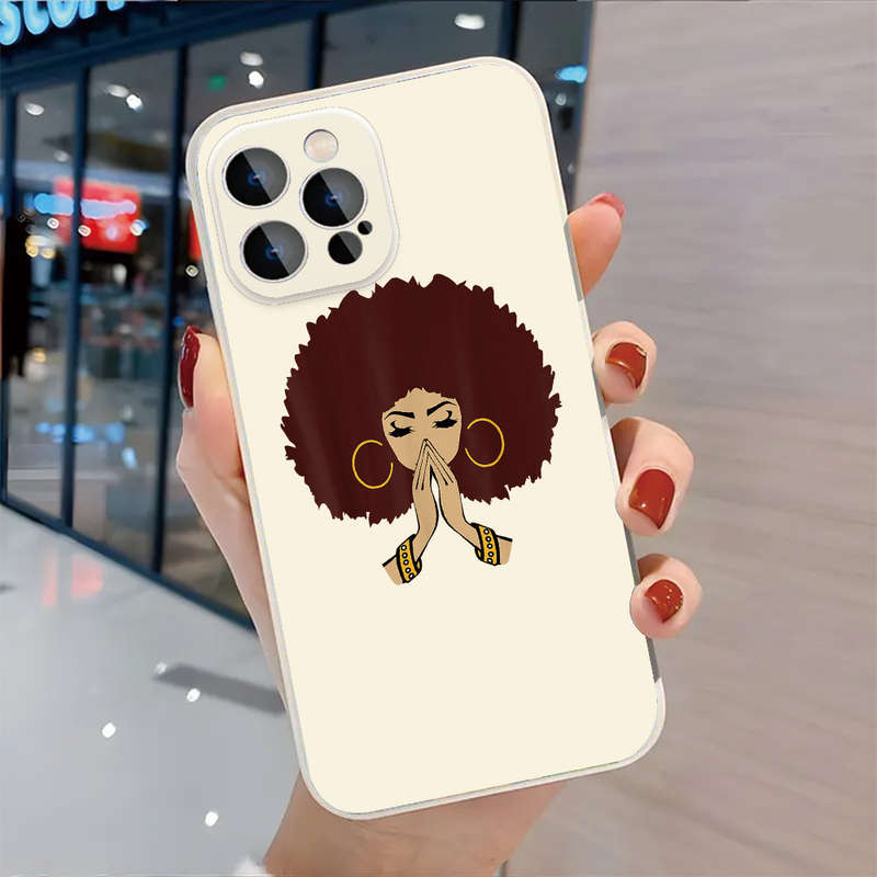 1Pc Black For iPhone 14 Pro Max Beauty African Pride Phone Case
