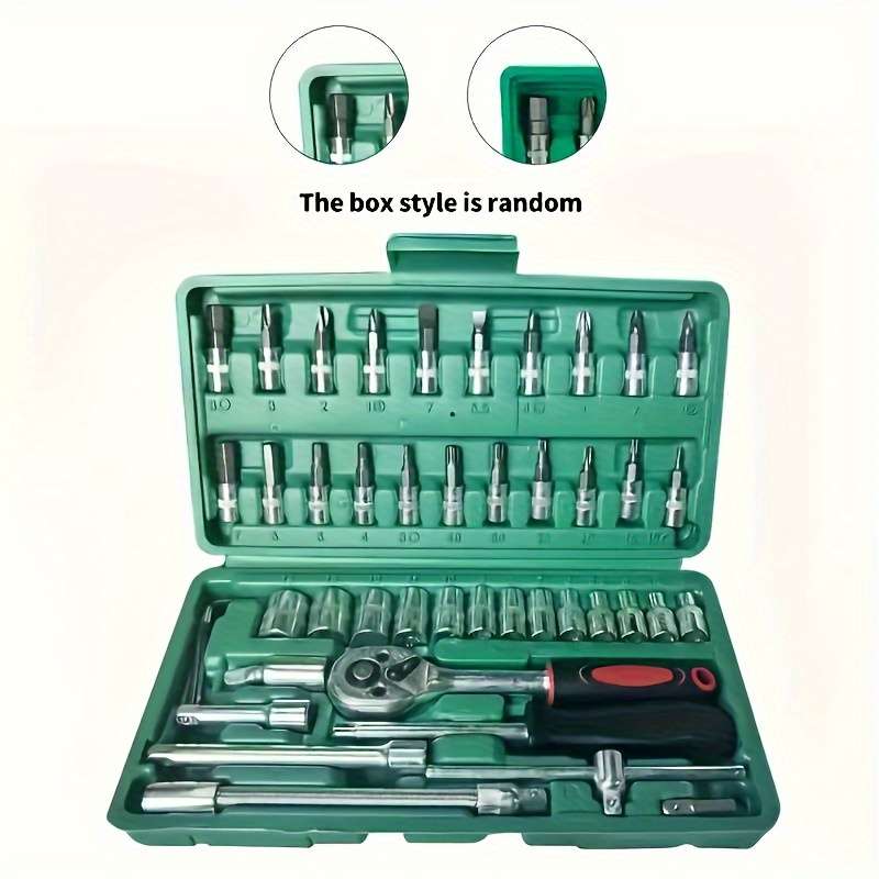 Screwdriver Bit Tool Set Color Green 46 Piece Set