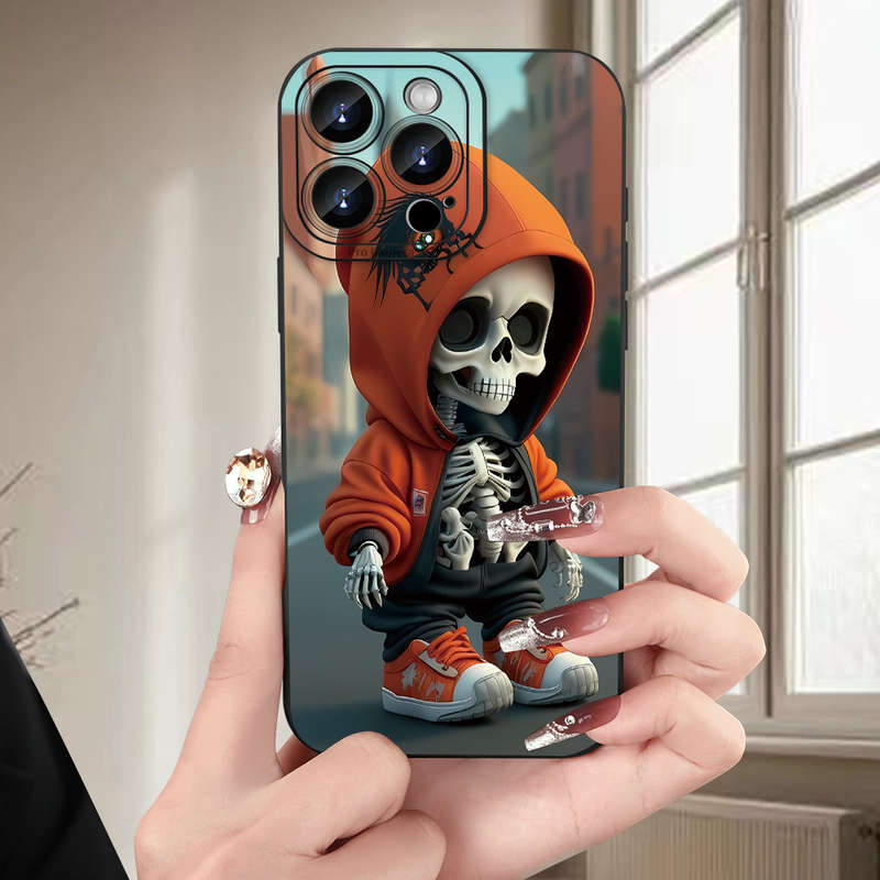 1Pc Black For iPhone XS Max Skull Pattern Phone Case