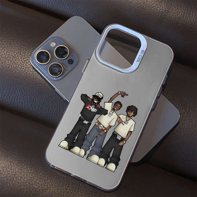 1Pc Silvery For iPhone XS Max Hip Hop Print Metal Phone Case