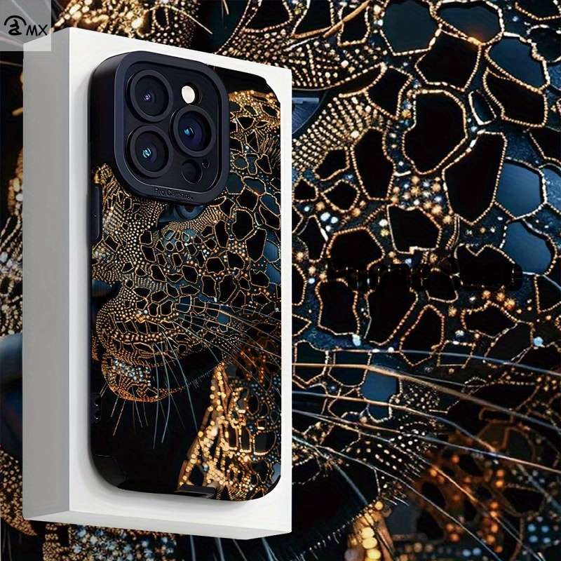 1Pc Mixed Color For iPhone 8 Plus Jewel Encrusted Leopard Phone Case