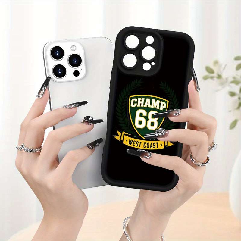 1Pc Black For iPhone XS Max Trendy Sports Style Phone Case